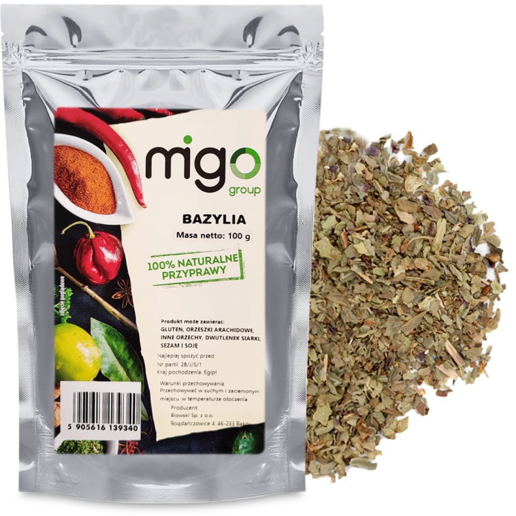 bazylia suszona, liść