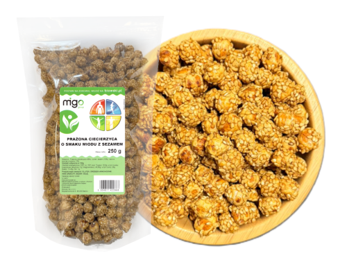 prażona ciecierzyca o smaku miodu z sezamem GOmigo