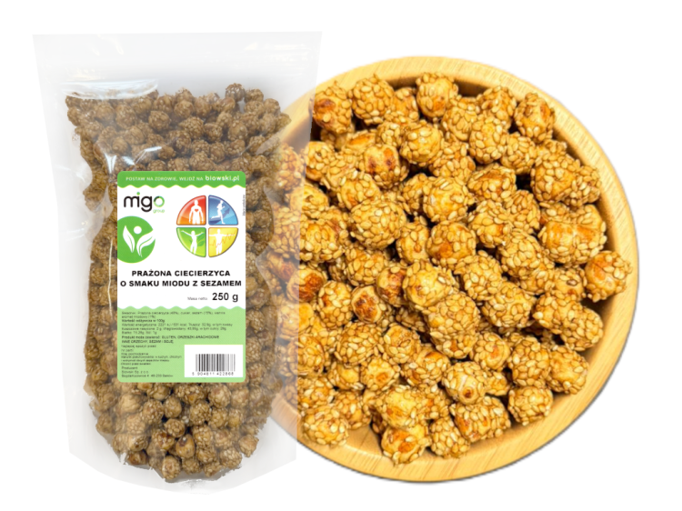 prażona ciecierzyca o smaku miodu z sezamem GOmigo